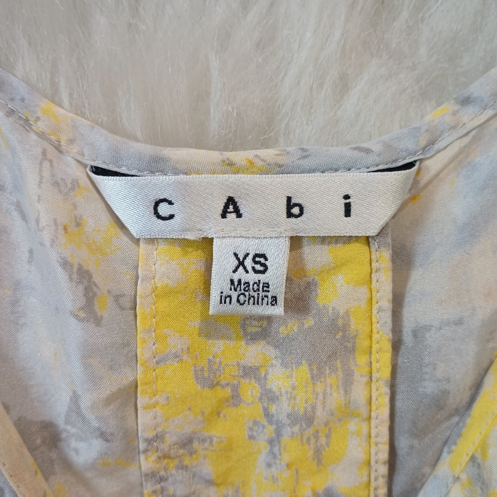 Cabi Yellow and Gray Sleeveless 100% Silk Tank Top Size XS - Picture 11 of 11